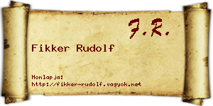 Fikker Rudolf névjegykártya